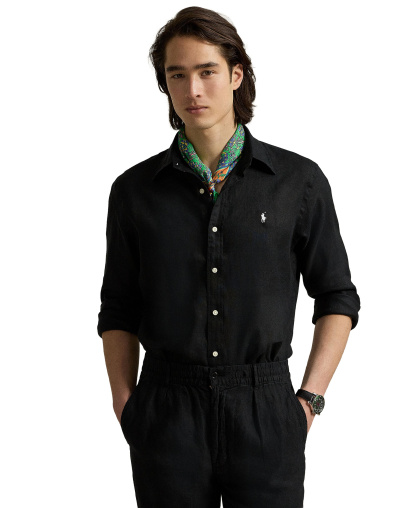 Polo Ralph Lauren Men's Classic-Fit Linen Shirt - Black