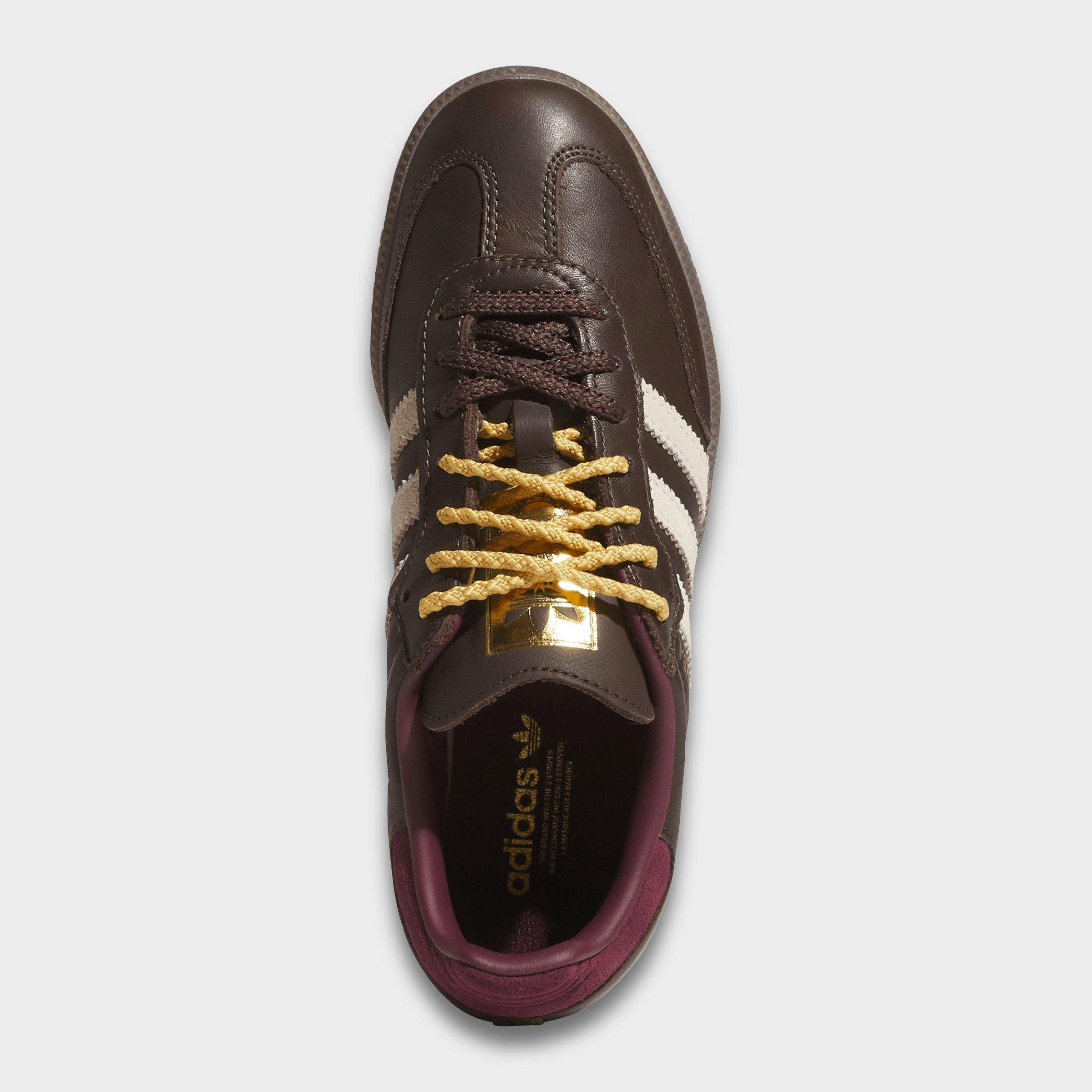 Women's adidas Originals Samba OG Casual Shoes - Part 2 - Brown/Warm Vanilla/Maroon - Top view