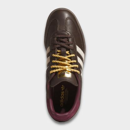 Women's adidas Originals Samba OG Casual Shoes - Part 2 - Brown/Warm Vanilla/Maroon - Top view