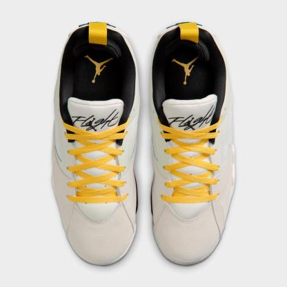 Men's Air Jordan MVP 92 Casual Shoes - Summit White/Vivid Sulfur/Black - Left shoe facing left. Outside of the shoe. - view 5