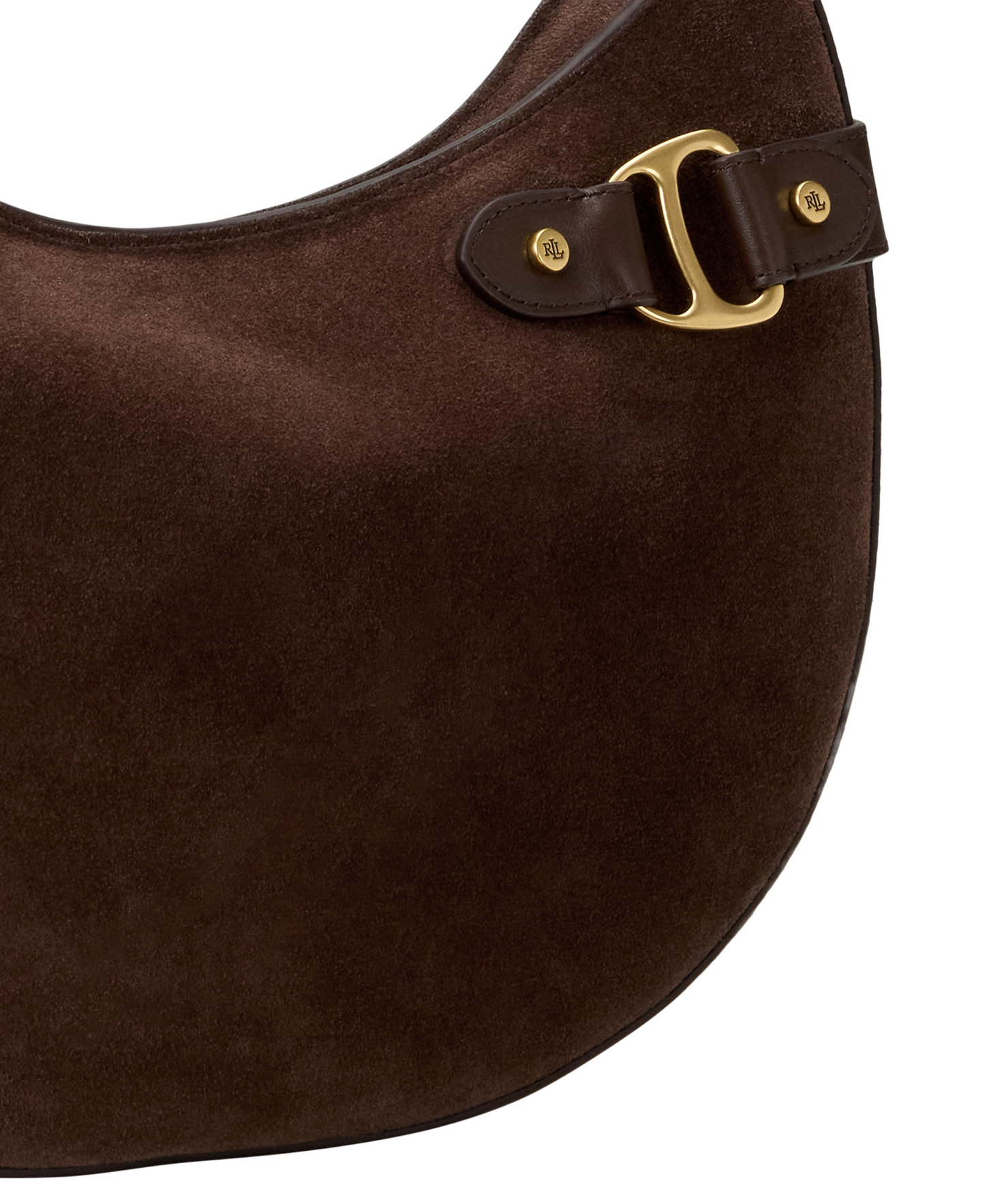 Lauren Ralph Lauren Tasha Large Suede Shoulder Bag - Chestnut Brown