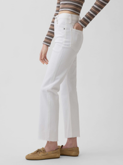 High Rise ’90s Slim Straight Crop Jeans - Fresh white