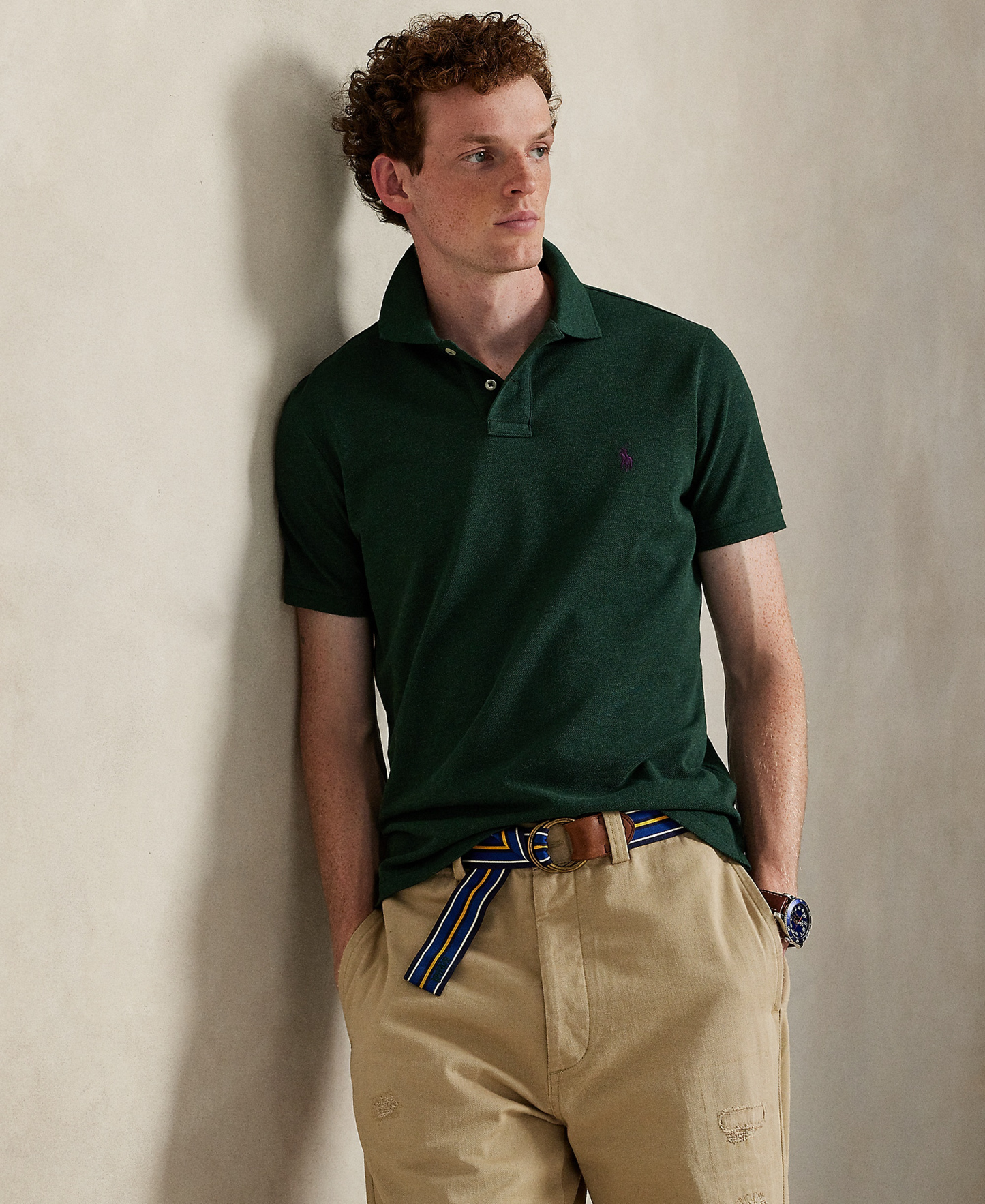Polo Ralph Lauren Men's Classic-Fit Mesh Polo Shirt - Scotch Pine Heather