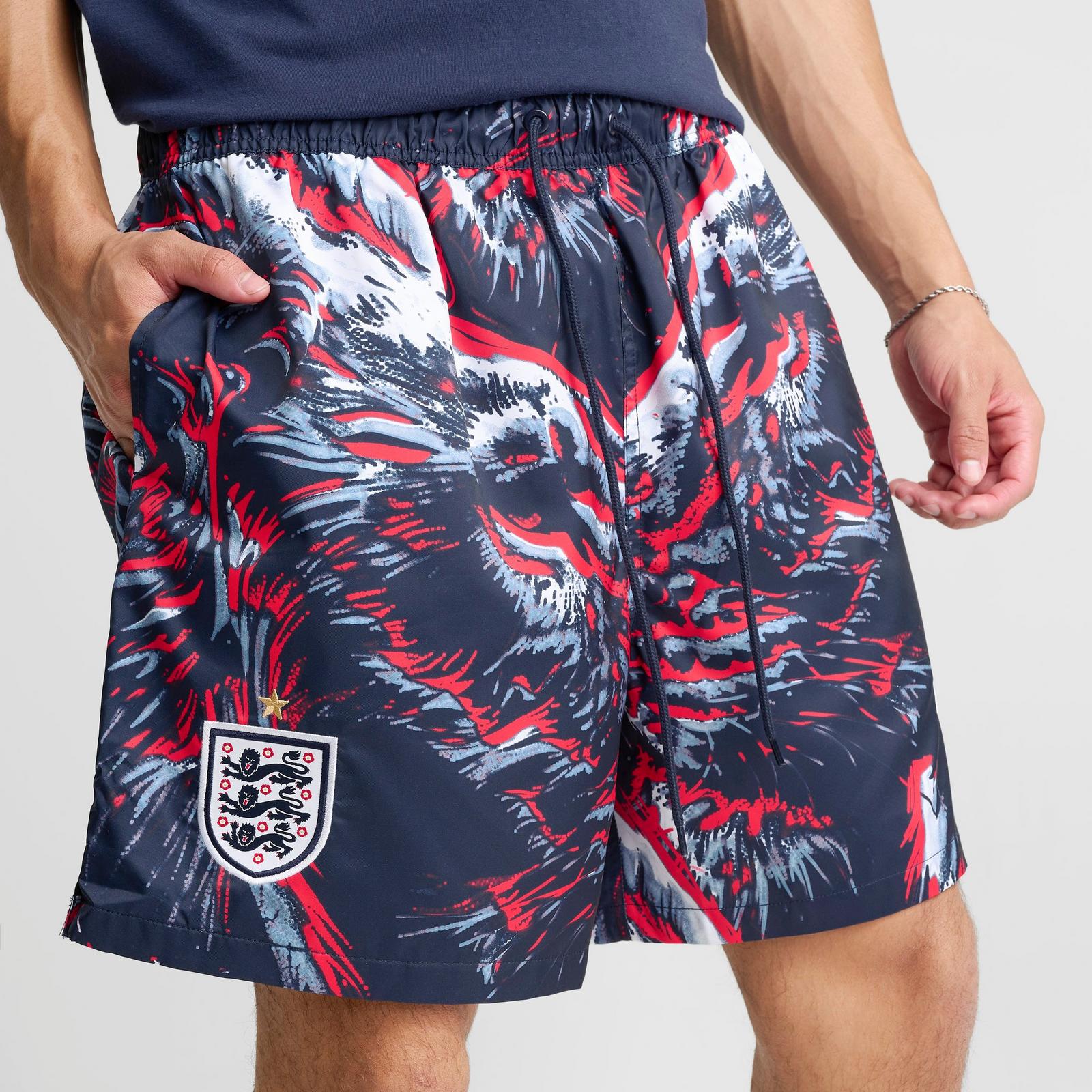 Men's Nike Club England Soccer Flow Shorts - Obsidian/White