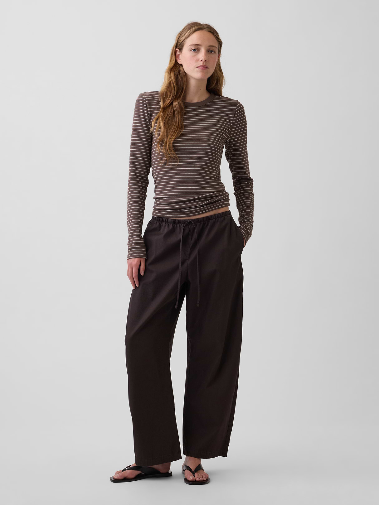 Modern Crewneck T-Shirt - Brown stripe
