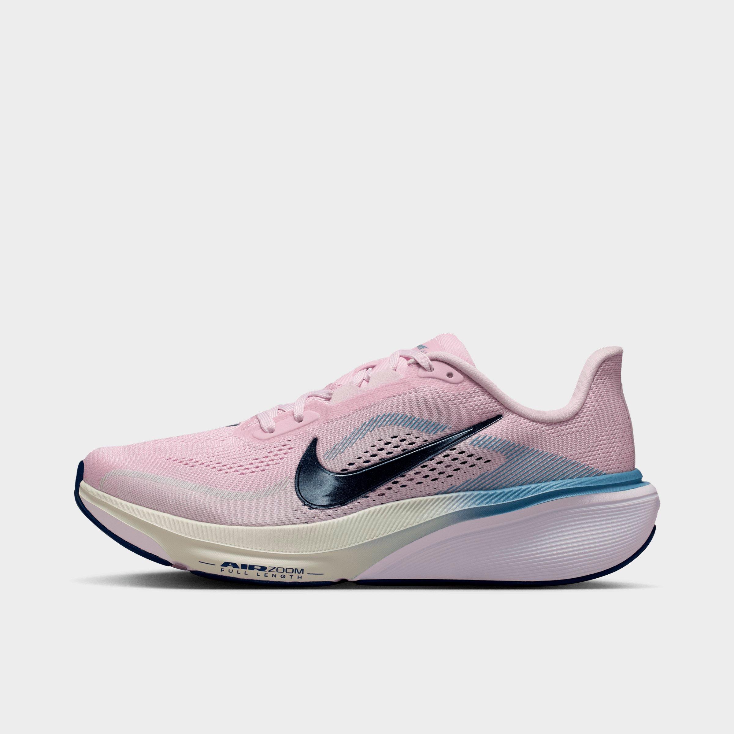 Women's Nithtke Pegasus 42 Running Shoes - Part 1 - Bleached Lilac/Work Blue/Barely Green/Blue Void - Left shoe facing left. Outside of the shoe.