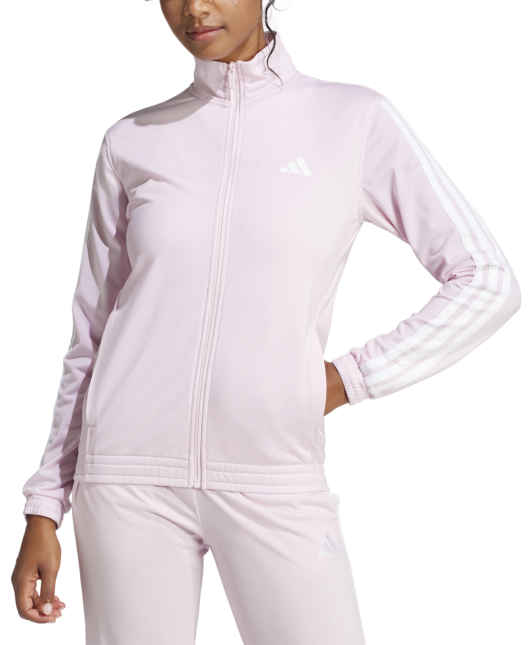 adidas Women's Tricot 3-Stripes Track Jacket - Clear Pink