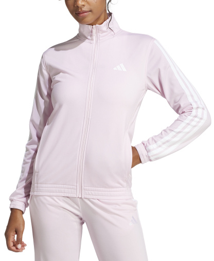 adidas Women's Tricot 3-Stripes Track Jacket - Clear Pink