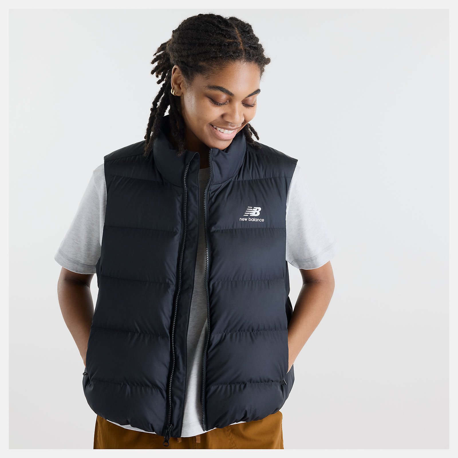 New Balance Boston Puffer Vest, WJ62O4EXBK
