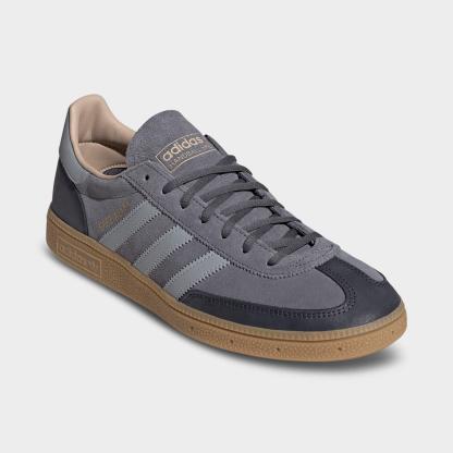 Men's adidas Originals Handball Spezial Casual Shoes - Part 3 - Onix/Halo Silver/Gum - Both shoes facing left