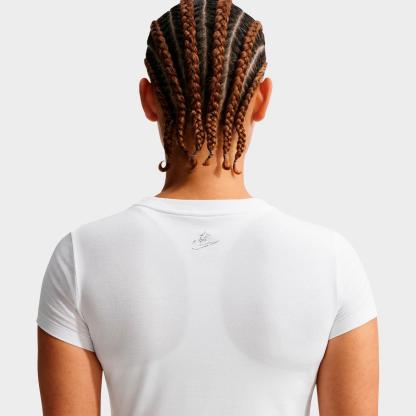 Women's Nike Sportswear Chill Knit Goddess Slim Cropped T-Shirt - White