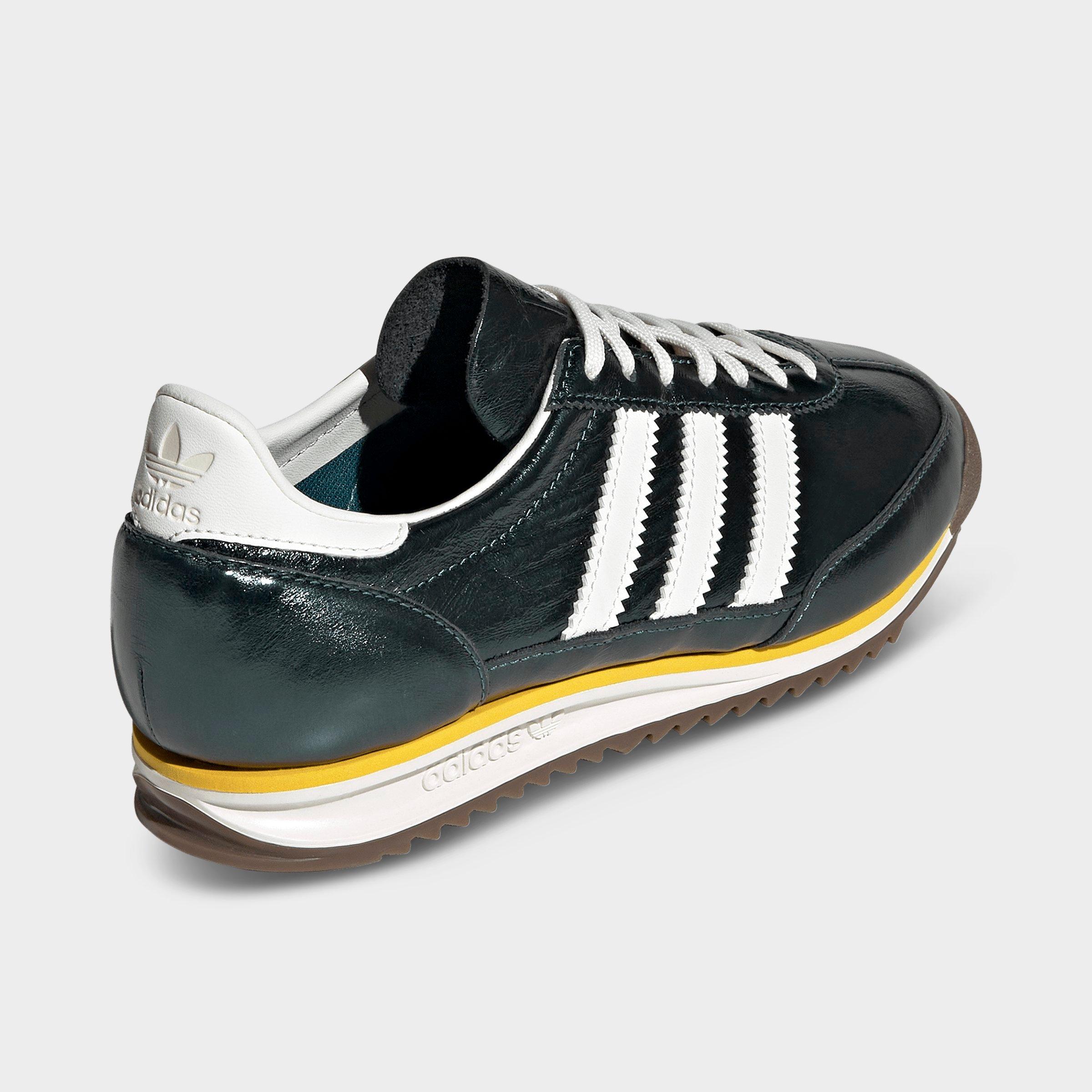 Women's adidas Originals SL 72 OG Pony Print Casual Shoes - Rich Green/Off White/Gum - Back view
