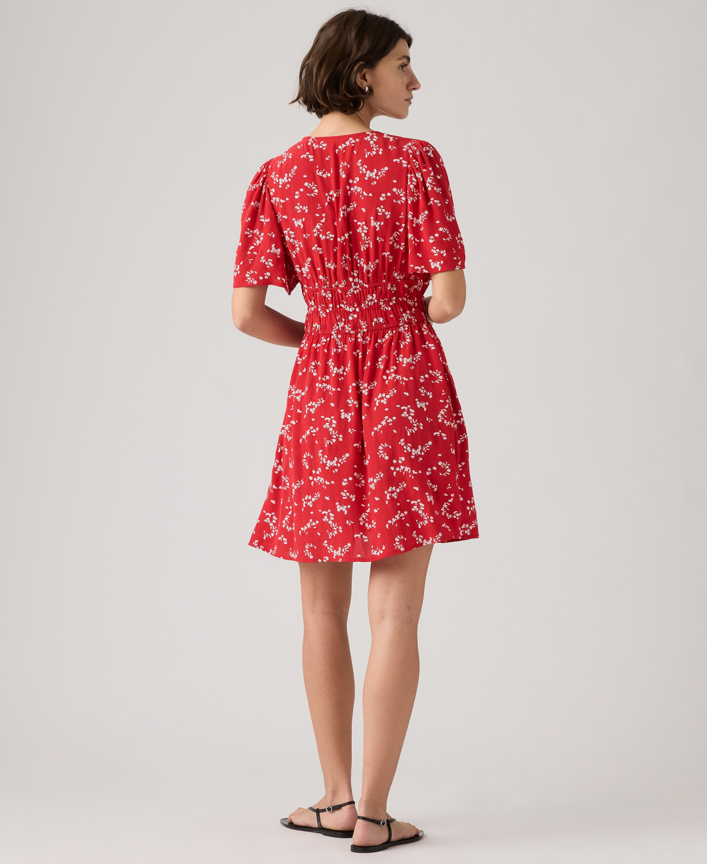 Levi's Women's Rylan V-Neck Mini Crepe Dress - Janet Floral Urban Red