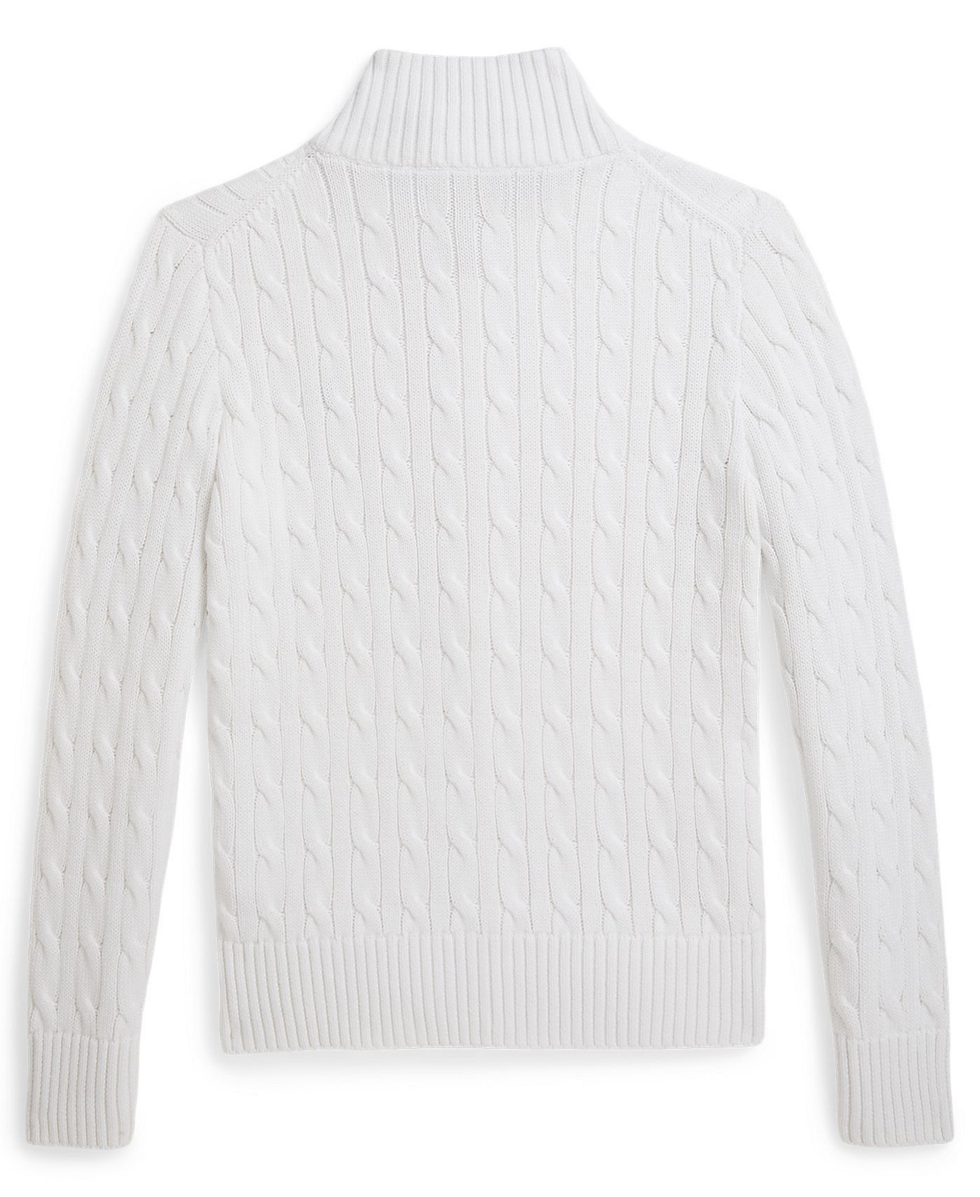 Polo Ralph Lauren Boys' 8-20 Cable-Knit Cotton Full-Zip Sweater - White