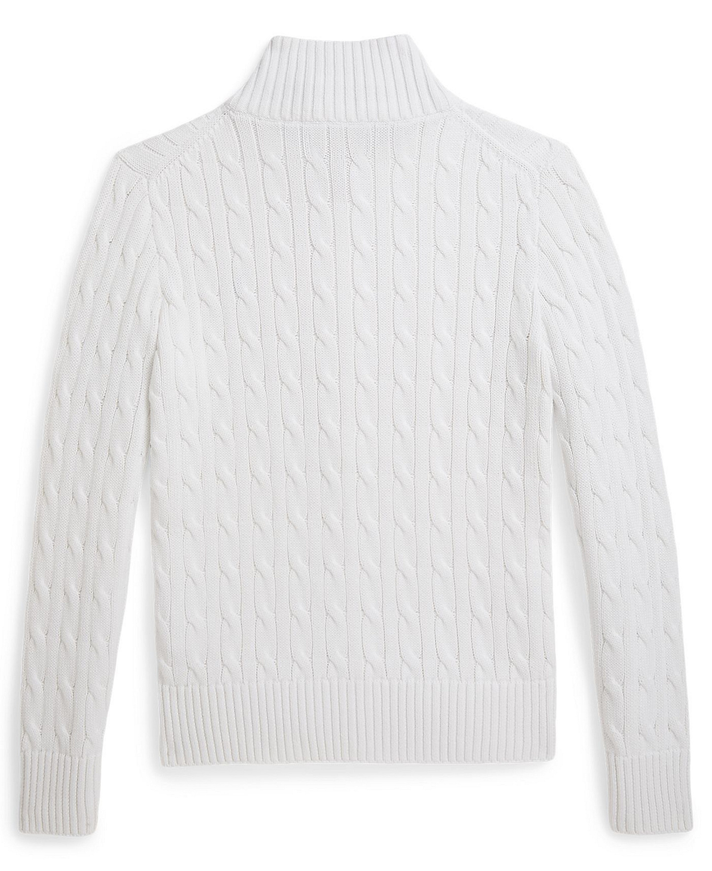 Polo Ralph Lauren Boys' 8-20 Cable-Knit Cotton Full-Zip Sweater - White