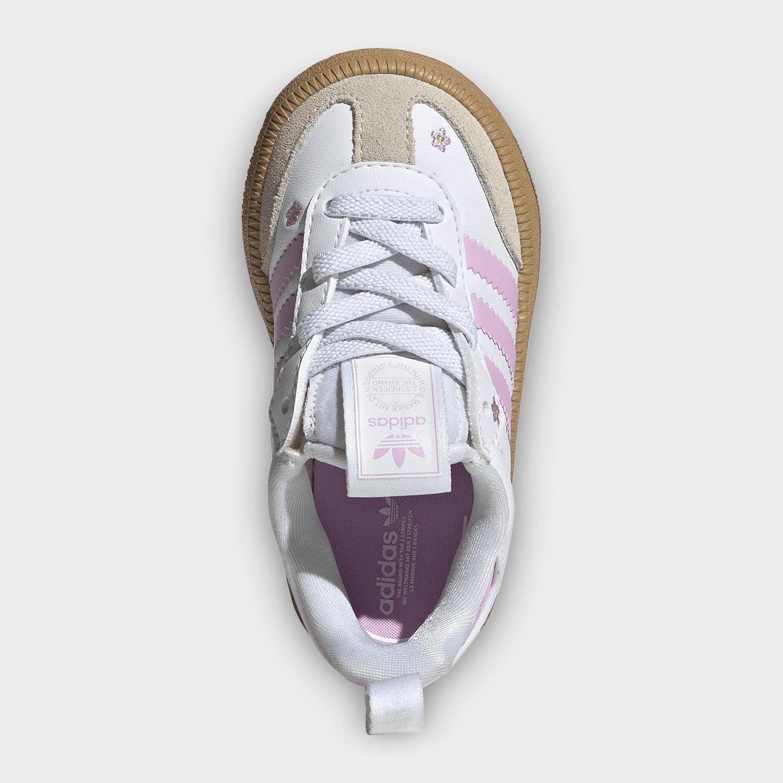 Girls' Toddler adidas Originals Samba Quickon Casual Shoes - Cloud White/Bliss Lilac/Alumina - view 5