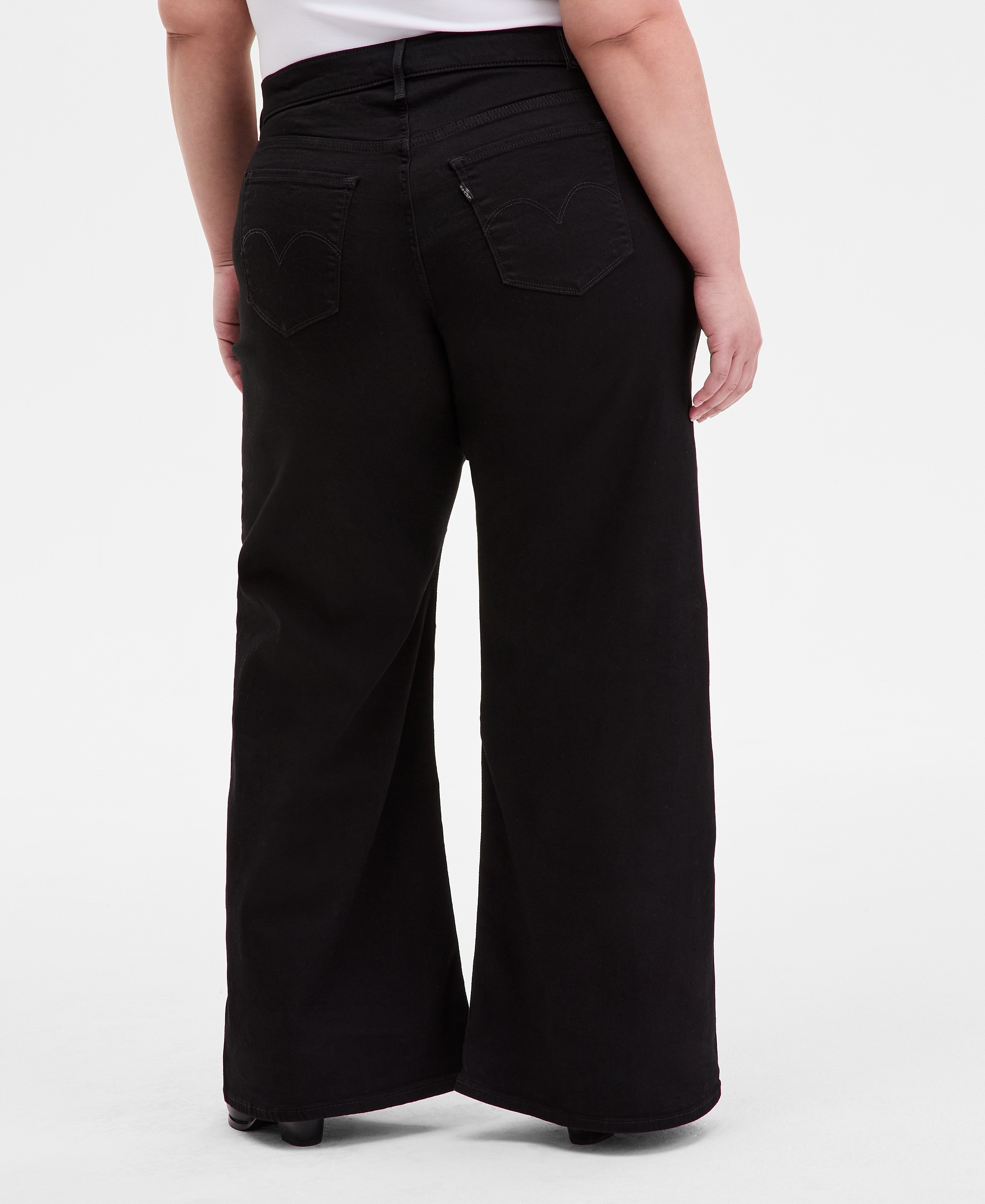 Levi's Women's 318 Shaping Stellar-Stretch Wide-Leg Jeans - Black