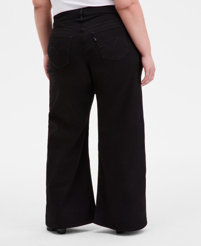 Levi's Women's 318 Shaping Stellar-Stretch Wide-Leg Jeans - Black