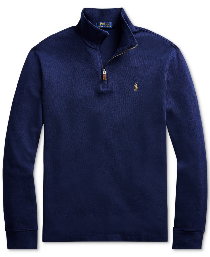 Polo Ralph Lauren Men's Estate-Rib Cotton Quarter-Zip Sweater - Crusie Navy