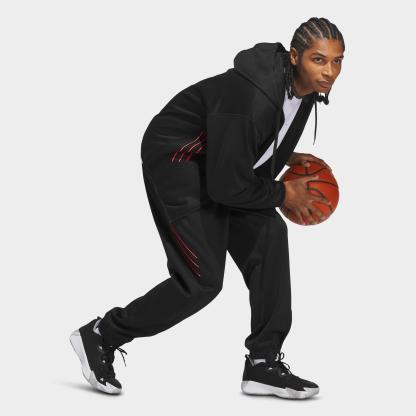 Men's adidas Basketball Crazy Warm Full-Zip Hoodie - Black/Solar Turbo