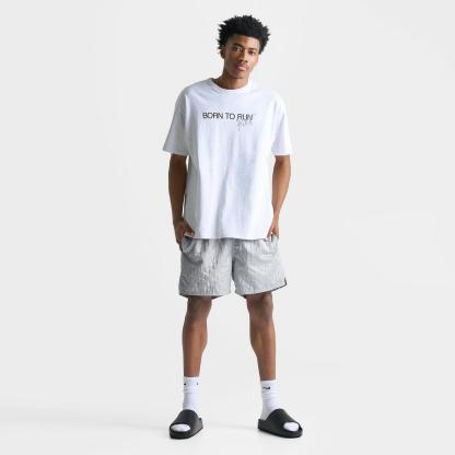 Men's Nike Swim Breaker Swoosh Link Lined Volley Swim Shorts - Grey