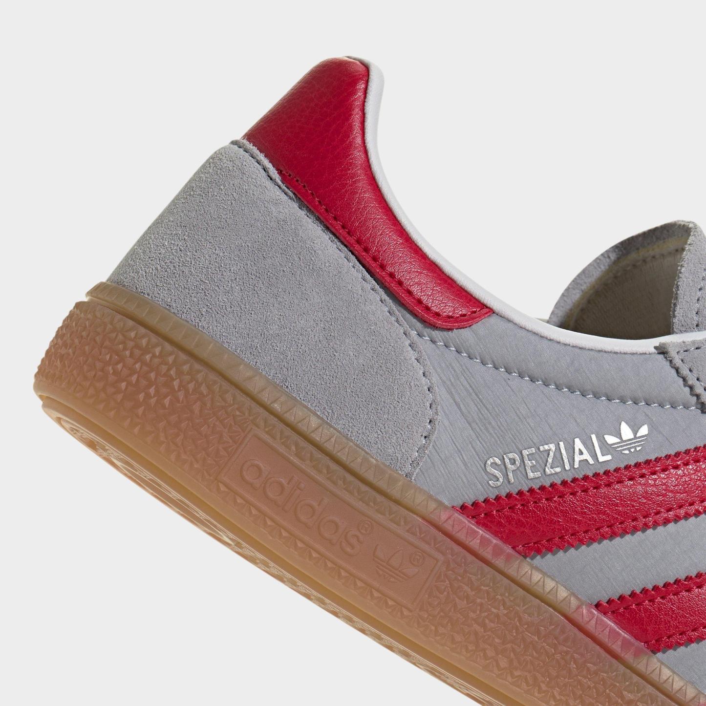 Men's adidas Originals Handball Spezial Casual Shoes - Part 3 - Halo Silver/Team Victory Red/Gum - Detail shot