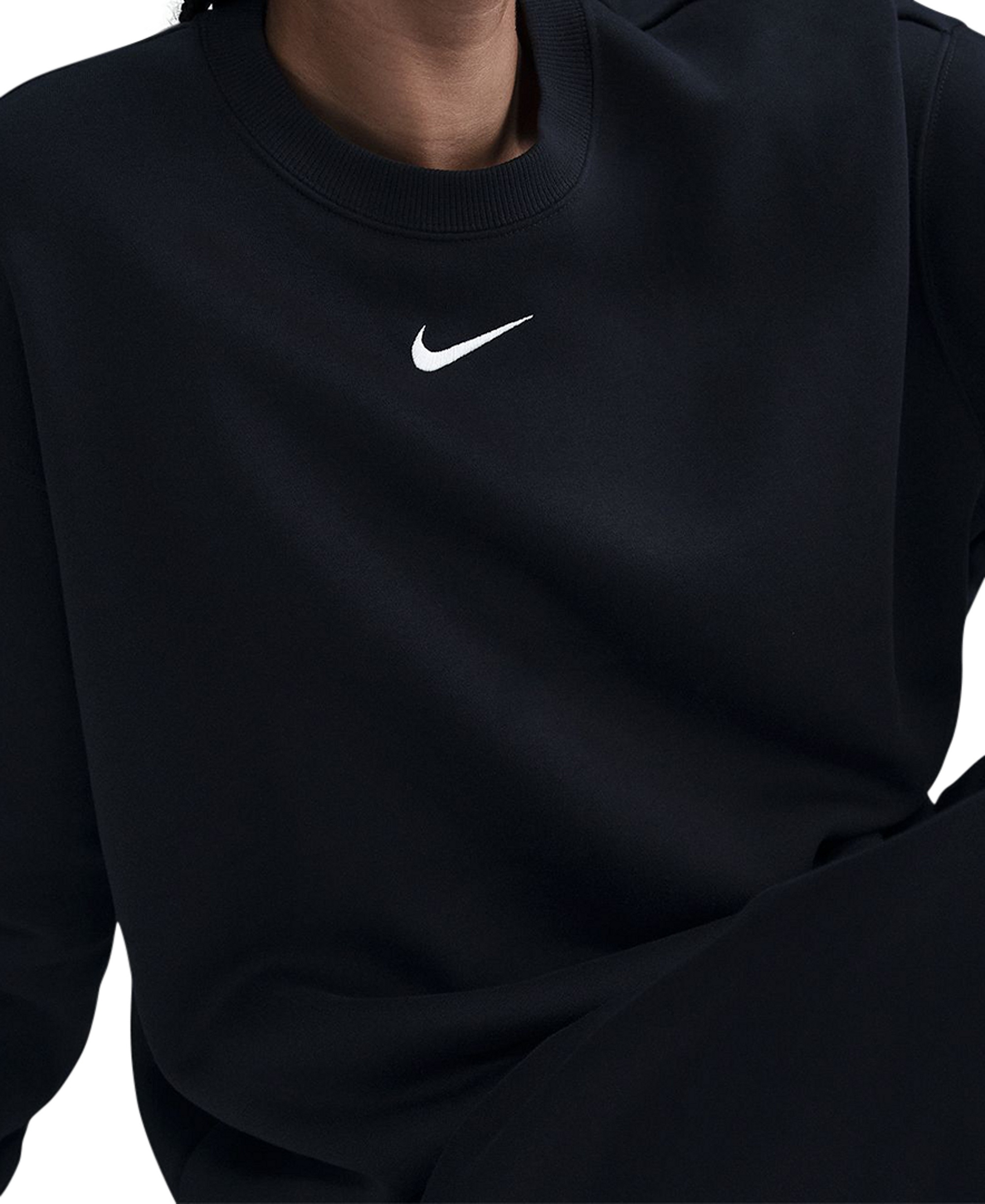 Nike Women's Sportswear Phoenix Fleece Oversized Crew Neck Sweatshirt - Black/Sail
