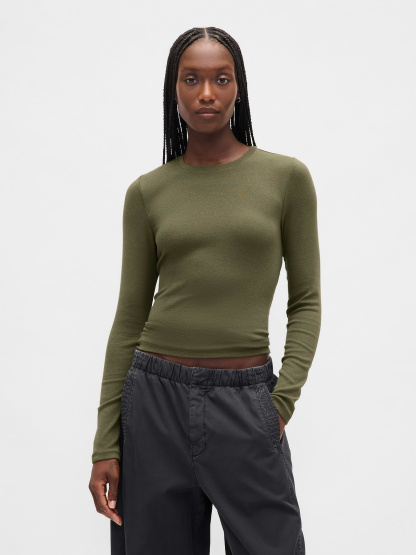 Modern Crewneck T-Shirt - Army jacket green