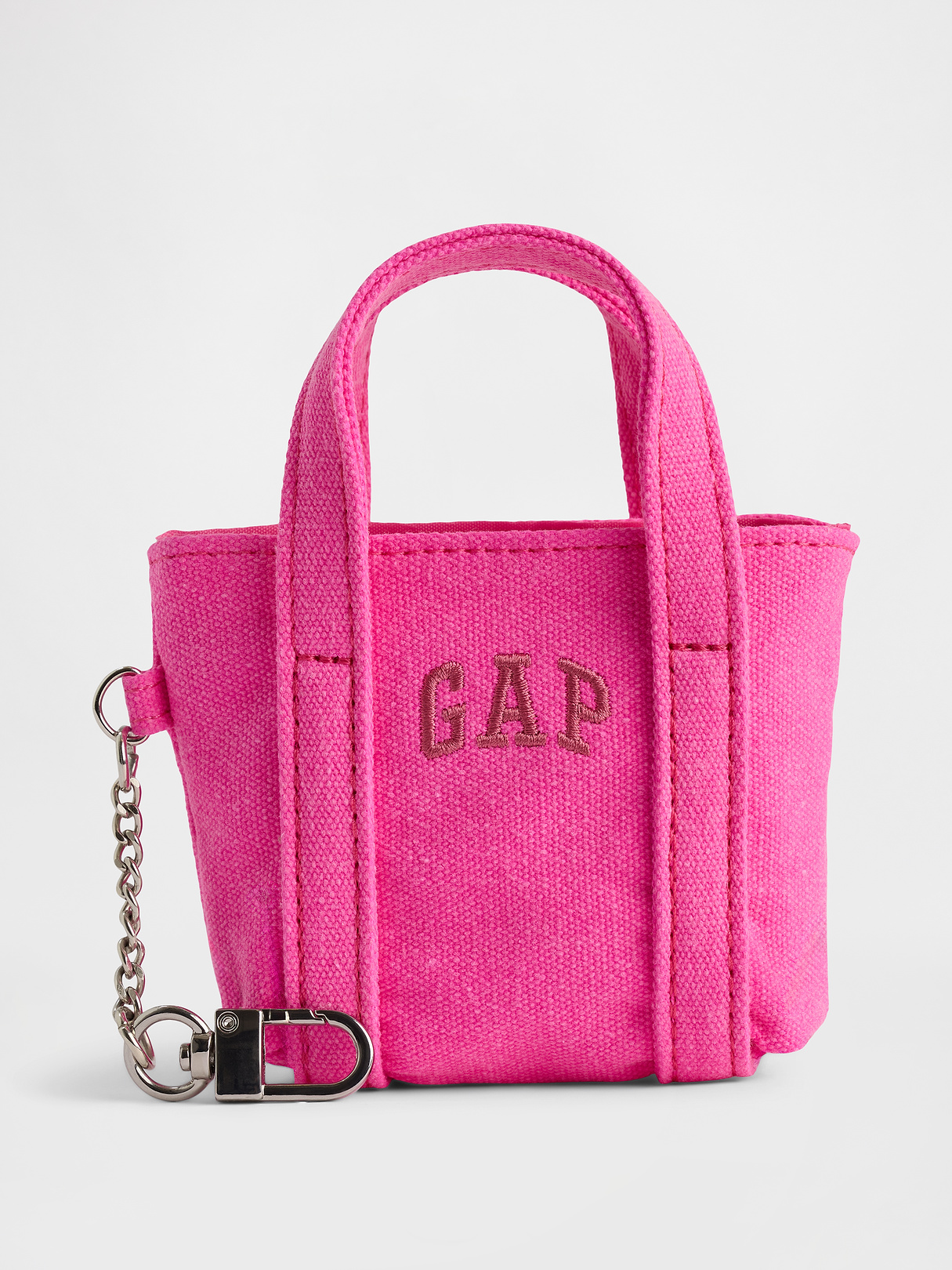 Logo Tote Bag Charm - Neon pink glow