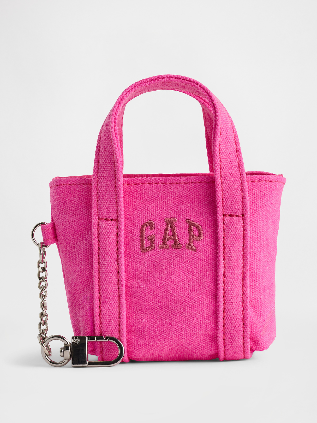 Logo Tote Bag Charm - Neon pink glow