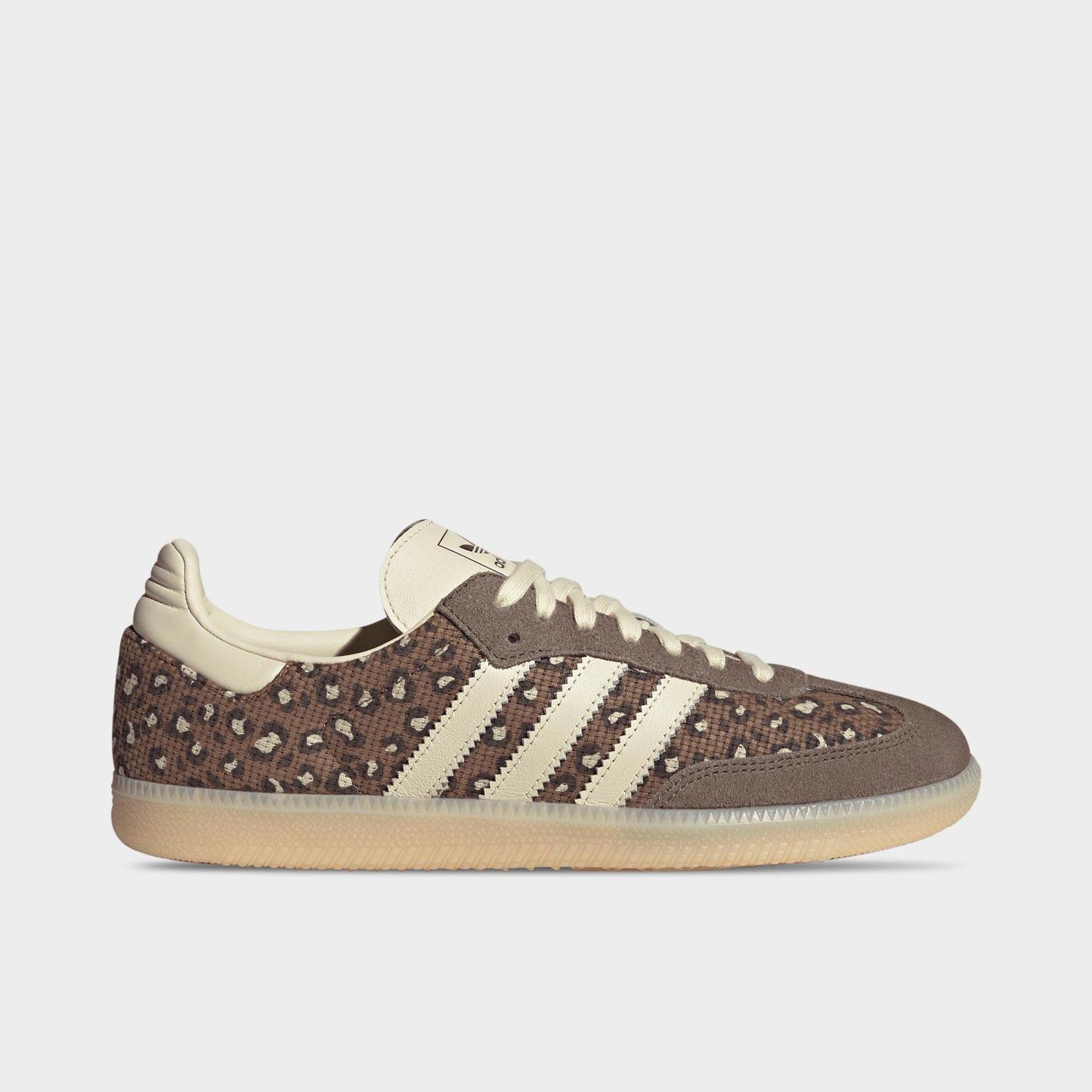 Men's adidas Originals Samba OG Casual Shoes - Part 1 - Preloved Brown/Warm Vanilla/Sand Strata - Left shoe facing left. Outside of the shoe.