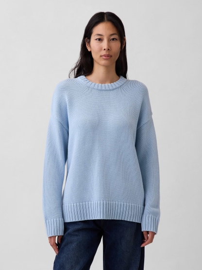 100% Cotton Oversized Sweater - Sail blue