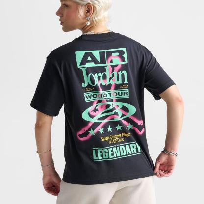 Women's Air Jordan World Tour Girlfriend T-Shirt - Off Noir - view 5