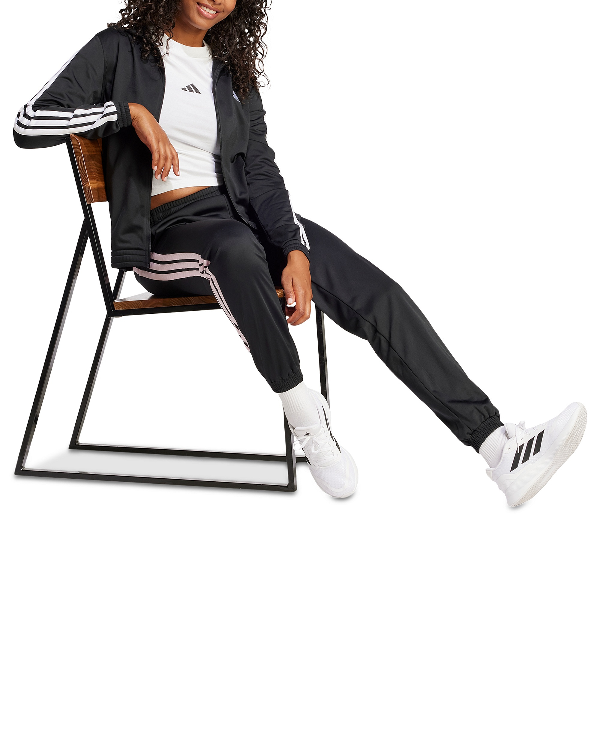 adidas Women's Tricot 3-Stripes Track Jacket - Black/White