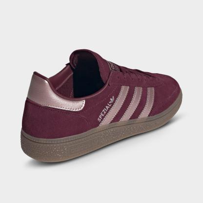 Women's adidas Originals Handball Spezial Casual Shoes - Part 3 - Maroon/Grey/Gum - Back view