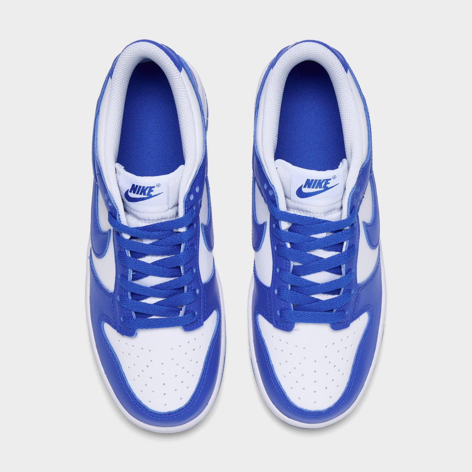 Big Kids' Nike Dunk Low Casual Shoes - White/Hyper Royal/Hyper Royal