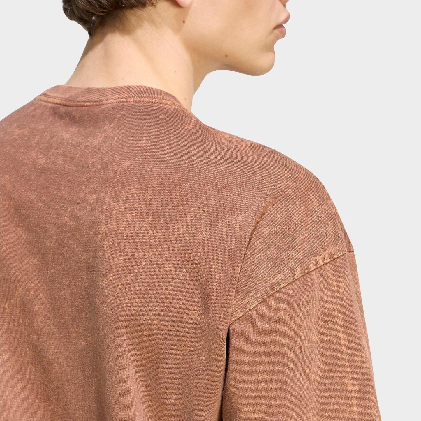 Men's adidas Originals Trefoil Essentials Washed Loose T-Shirt - Preloved Brown