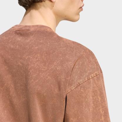 Men's adidas Originals Trefoil Essentials Washed Loose T-Shirt - Preloved Brown