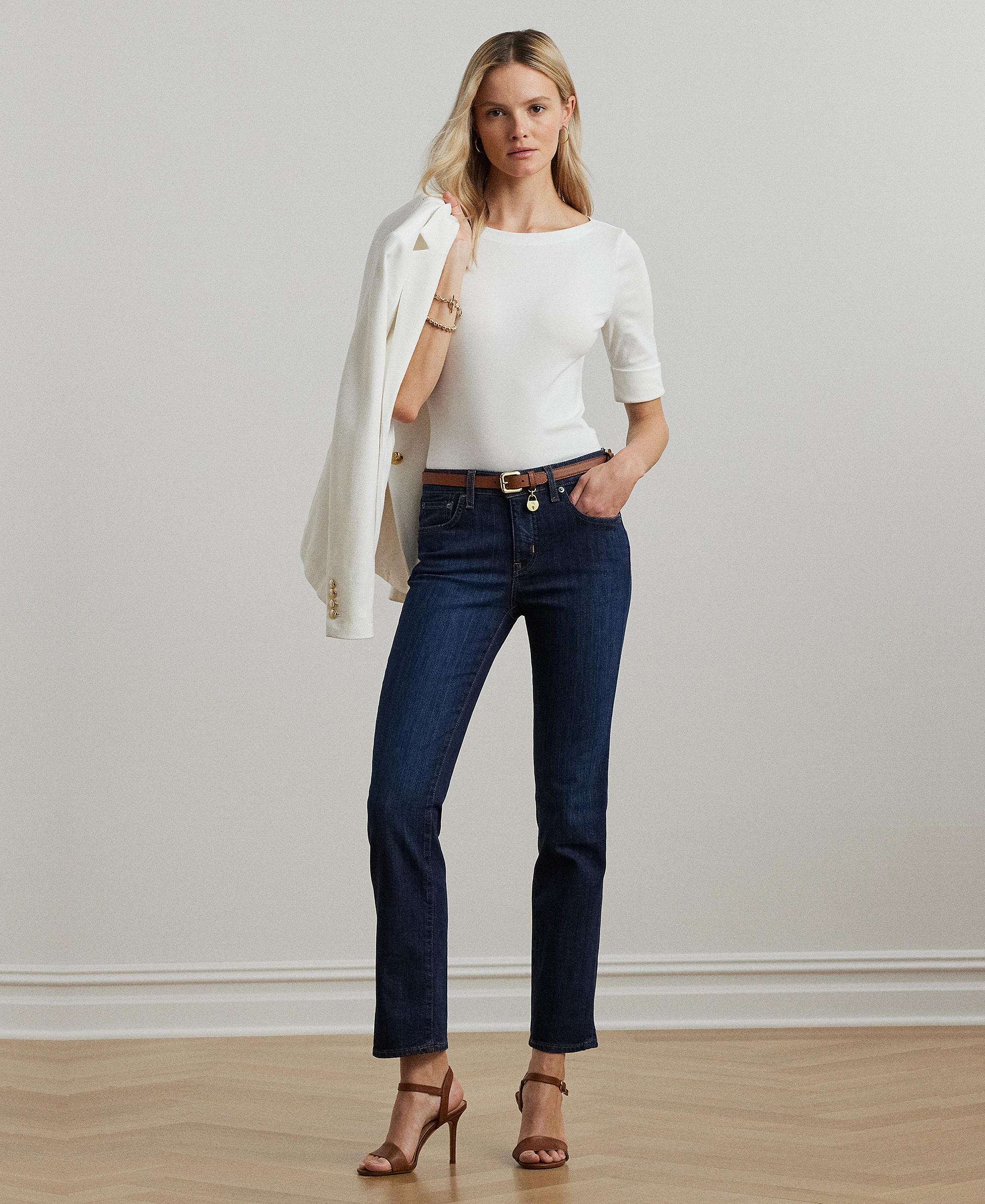 Lauren Ralph Lauren Mid-Rise Straight Jean, Regular and Short Lengths