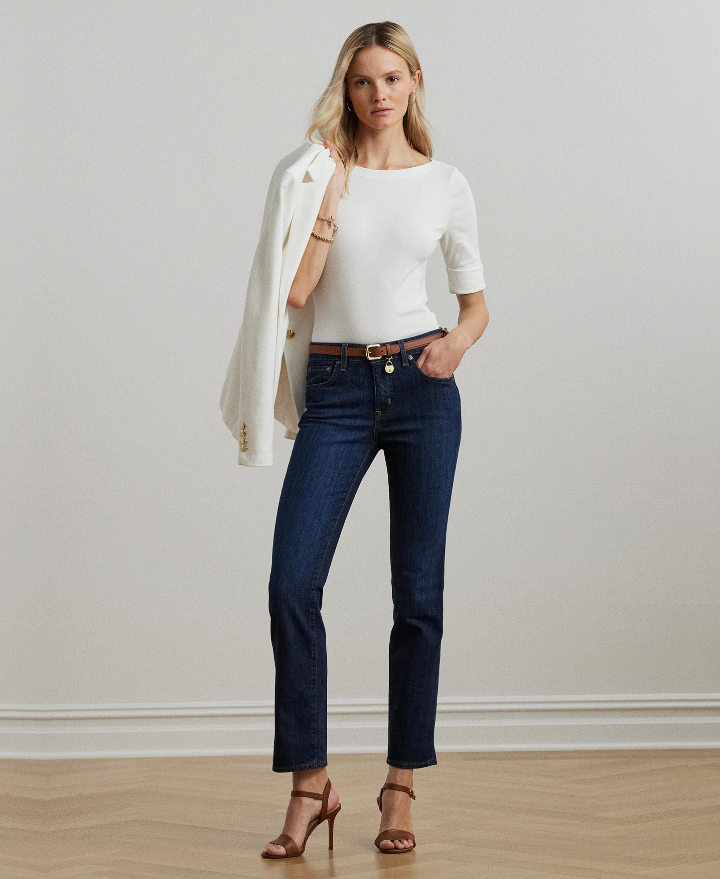 Lauren Ralph Lauren Mid-Rise Straight Jean, Regular and Short Lengths
