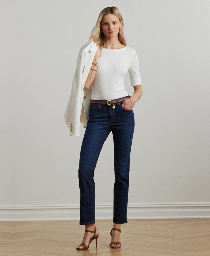 Lauren Ralph Lauren Mid-Rise Straight Jean, Regular and Short Lengths