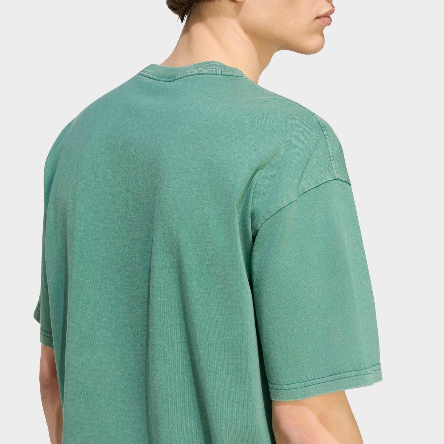 Men's adidas Originals Trefoil Essentials Washed Loose T-Shirt - Collegiate Green