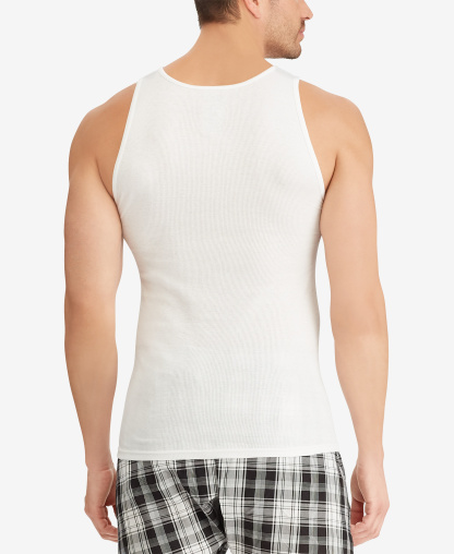 Polo Ralph Lauren Men's 5-Pack Cotton Undershirt Tank Tops - White Pack
