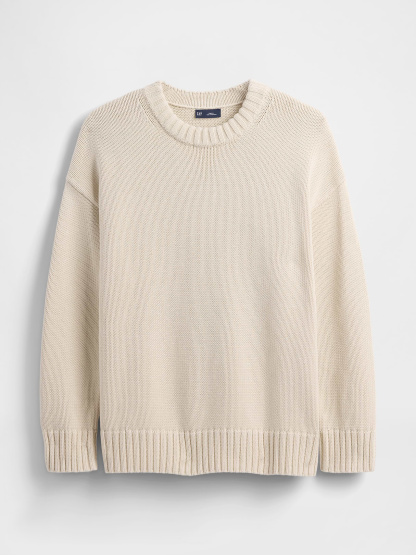 100% Cotton Oversized Sweater - Chino beige