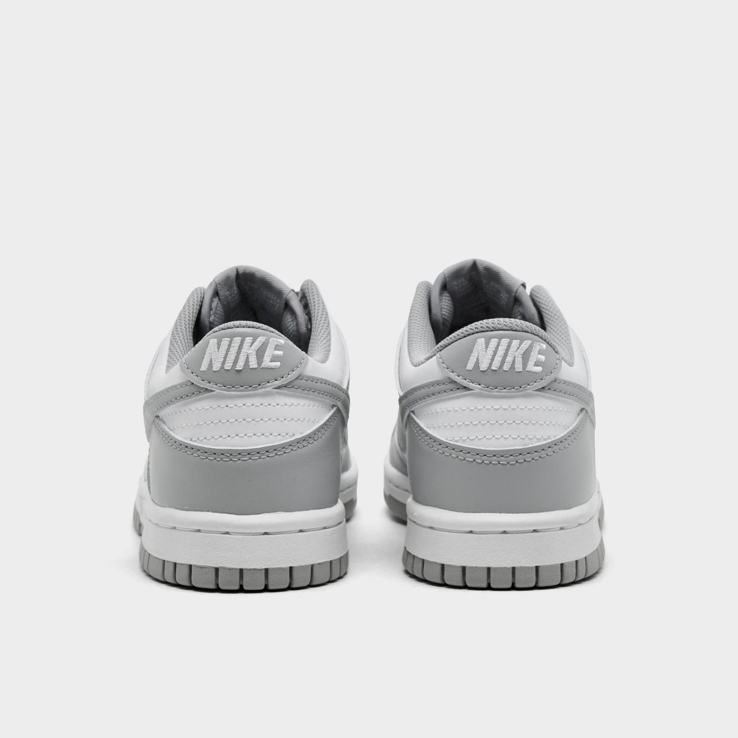 Big Kids' Nike Dunk Low Casual Shoes - White/White/Light Smoke Grey