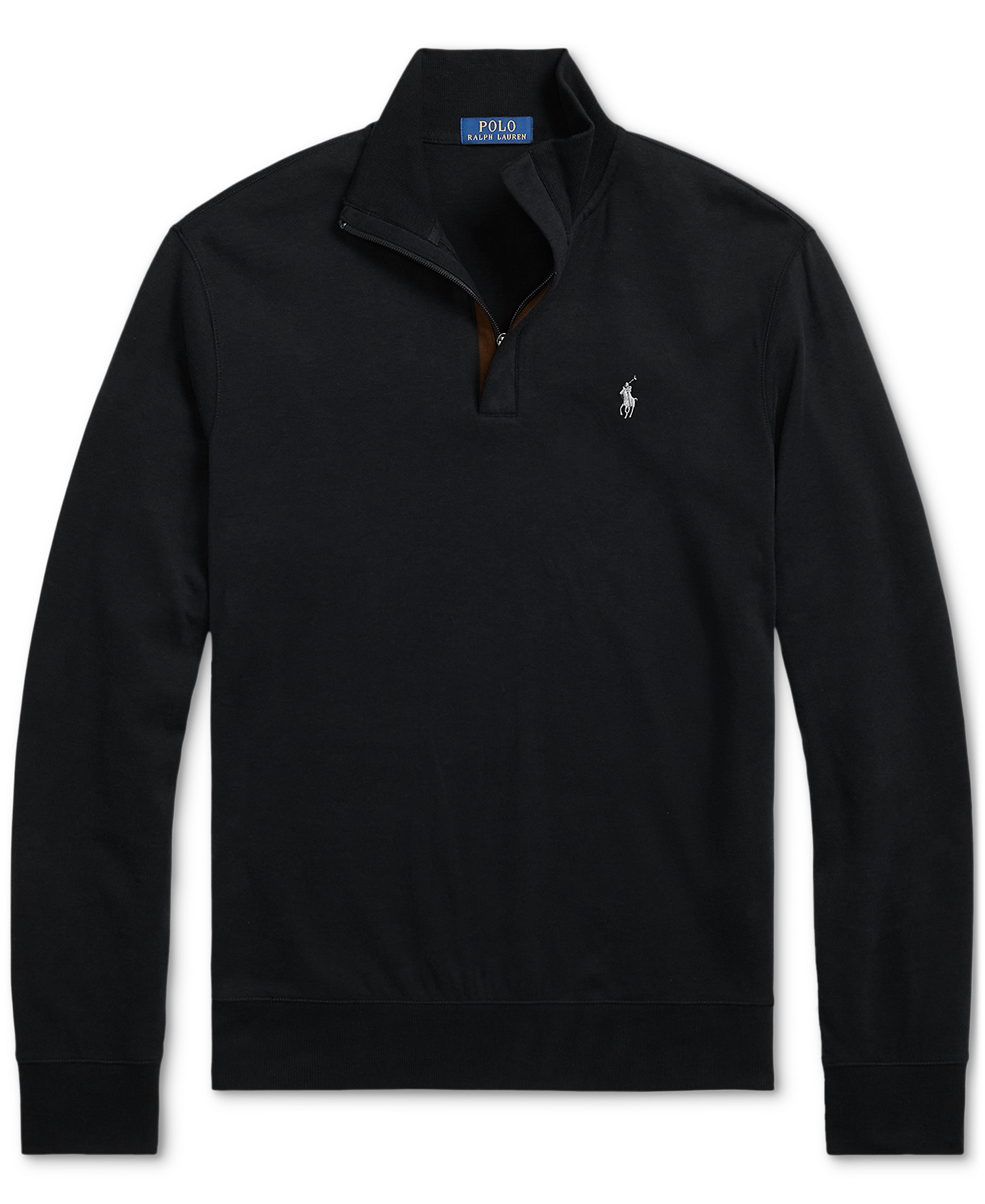 Polo Ralph Lauren Men's Luxury Jersey Quarter-Zip Pullover Sweater - Black