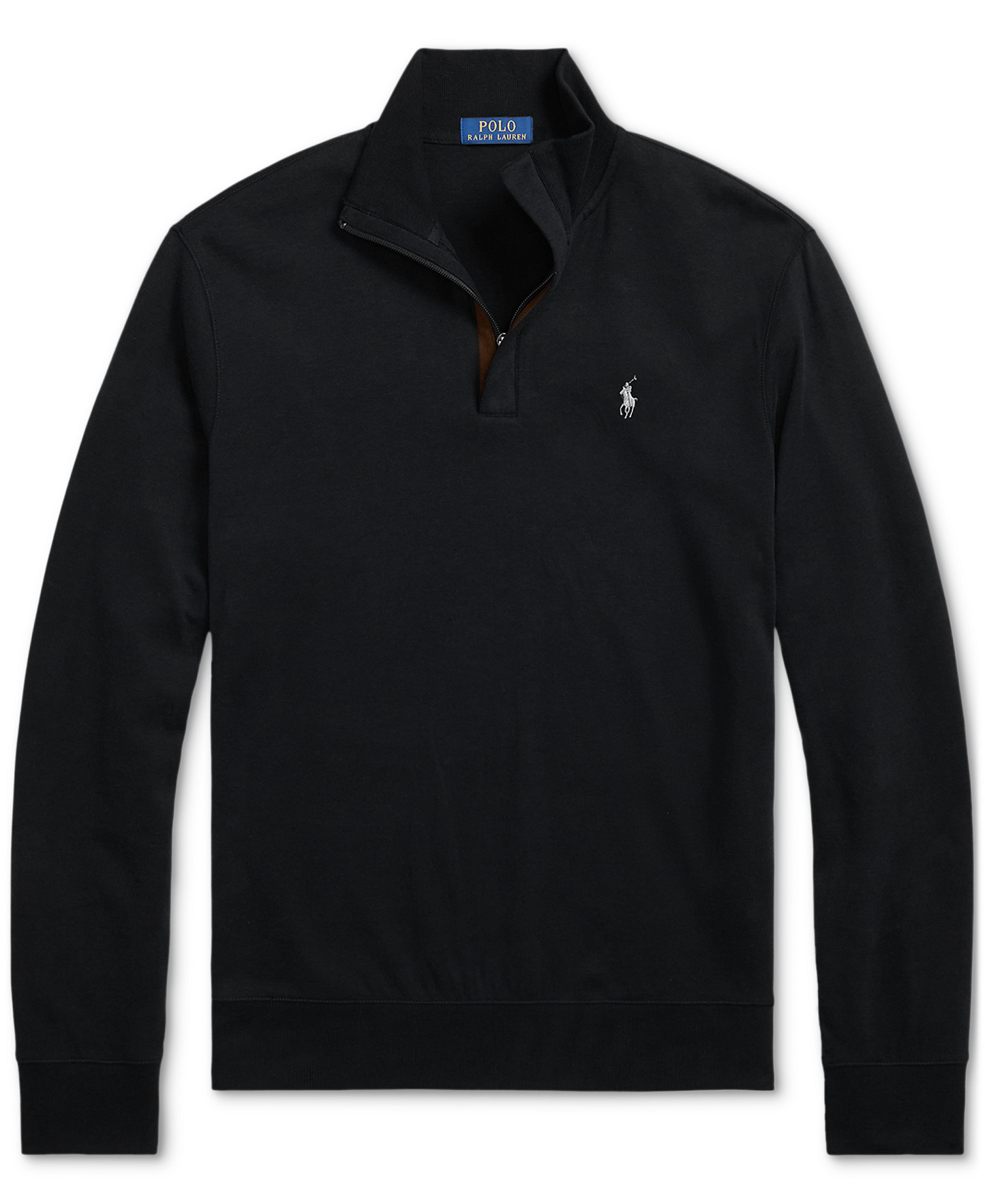Polo Ralph Lauren Men's Luxury Jersey Quarter-Zip Pullover Sweater - Black