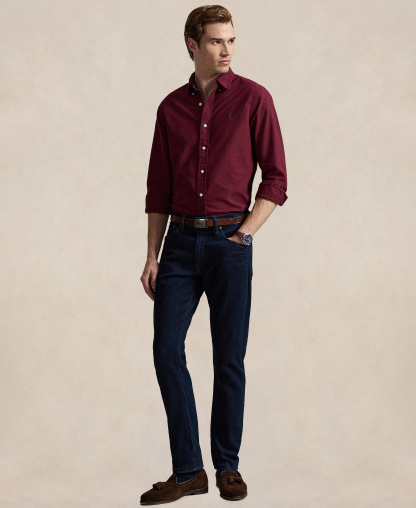 Polo Ralph Lauren Men's Garment-Dyed Oxford Shirt - Classic Wine