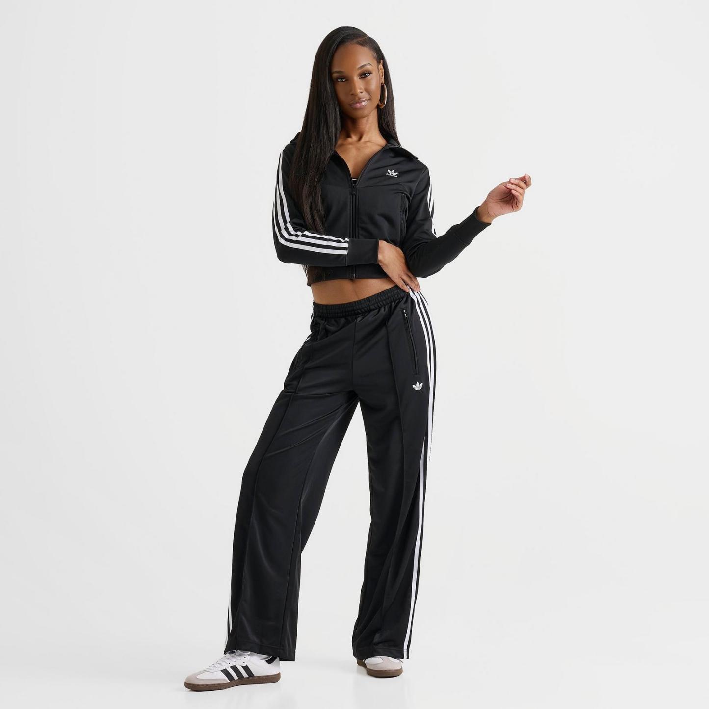 Women's adidas Originals adicolor 3-Stripes Firebird Loose Track Pants - Black - view 2