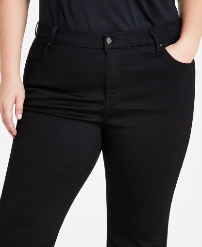 Levi's Trendy Plus Size 725 High-Rise Bootcut Jeans - Soft Black
